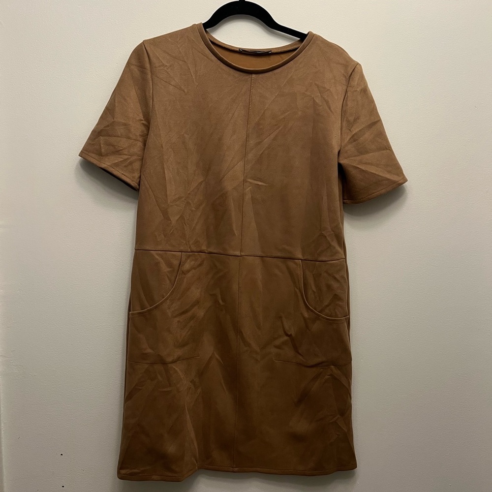 Zara Faux Suede Mini Shift Dress
